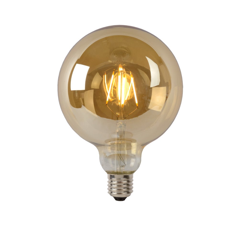 Lucide G125 - Filament lamp - Ø 12,5 cm - LED Dimb. - E27 - 1x8W 2700K - Amber