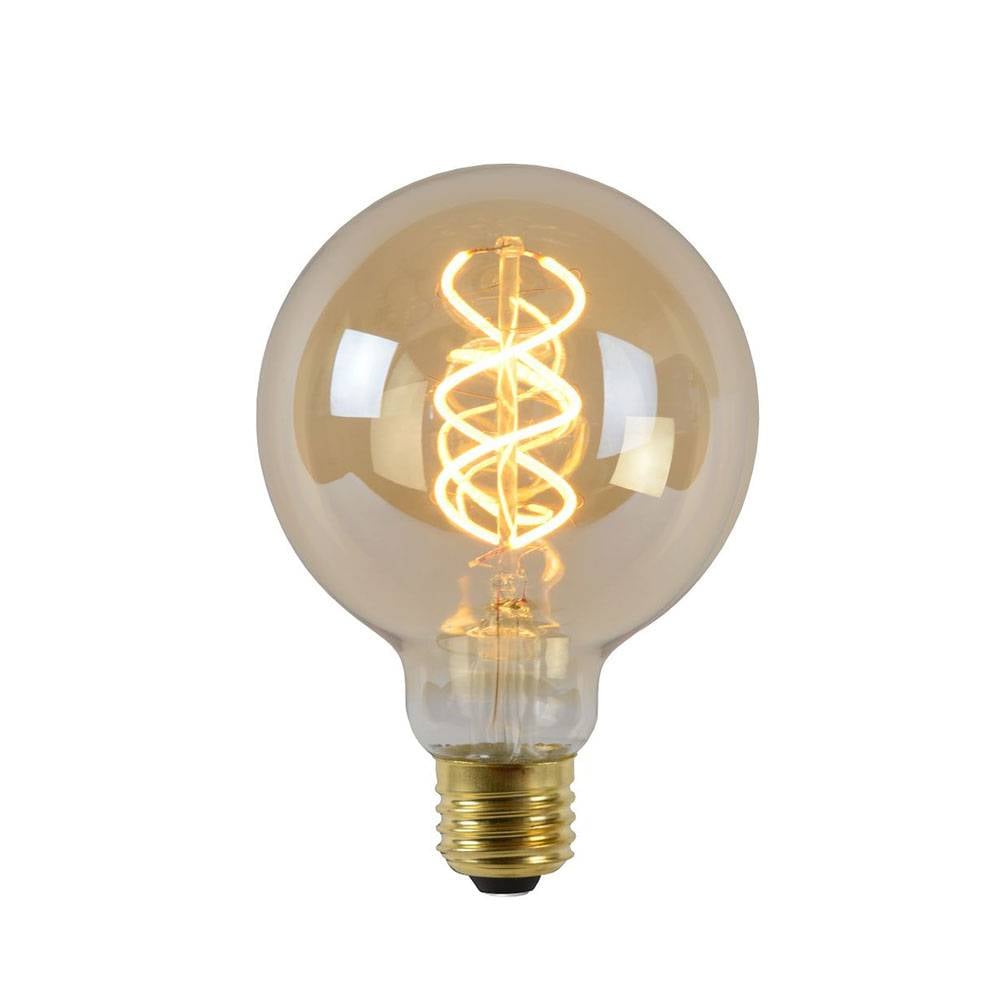 Lucide G95 - Filament lamp - Ø 9,5 cm - LED Dimb. - E27 - 1x4,9W 2200K - Amber