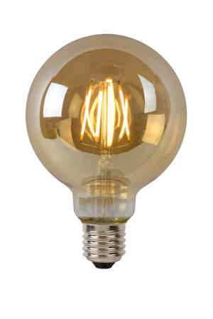 Lucide G95 - Filament lamp - Ø 9,5 cm - LED Dimb. - E27 - 1x5W 2700K - Amber