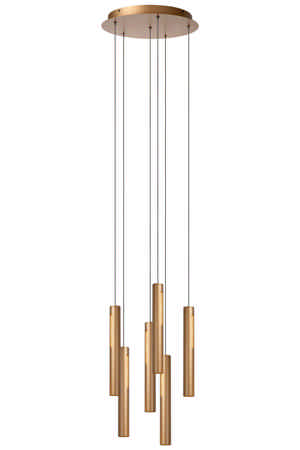 Lucide Premium GRIFFITH - Hanglamp - Ø 38 cm - LED Dimb. - CCT - 6x6W 2700K/4000K - Brons