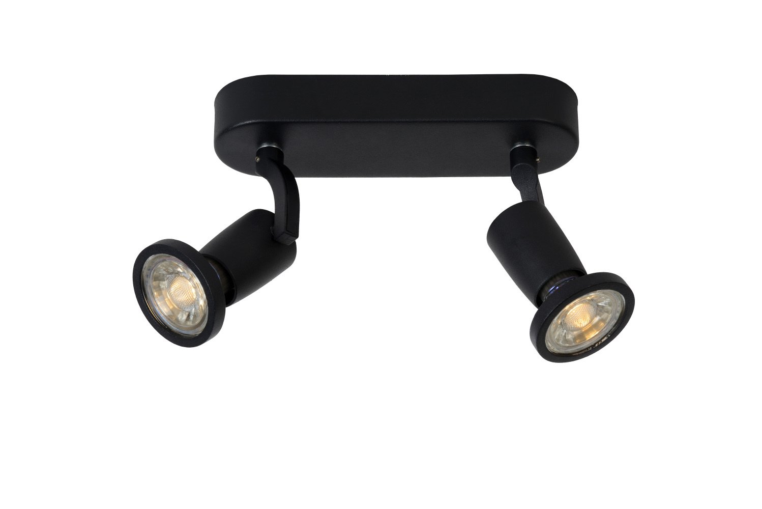 Lucide JASTER-LED - Plafondspot - LED - GU10 - 2x5W 2700K - Zwart