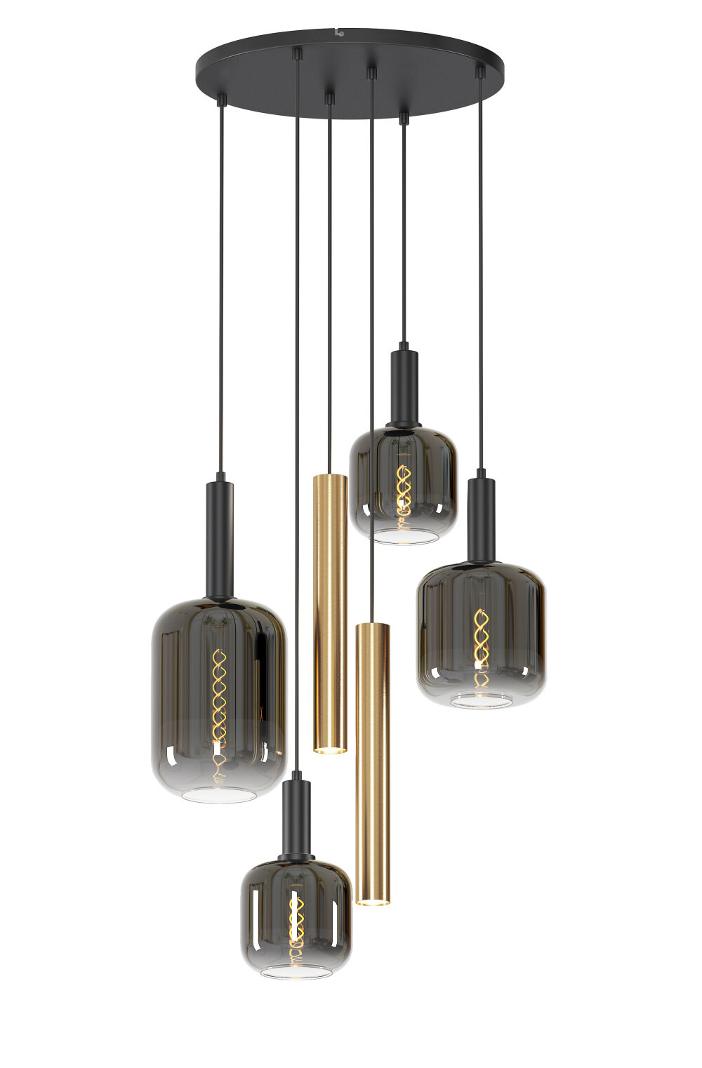 Lucide JOANET - Hanglamp - Ø 65 cm - 4xE27 - Messing