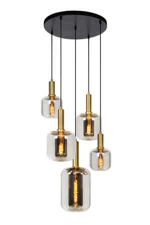 Lucide JOANET - Hanglamp - Ø 66 cm - 5xE27 - Fumé