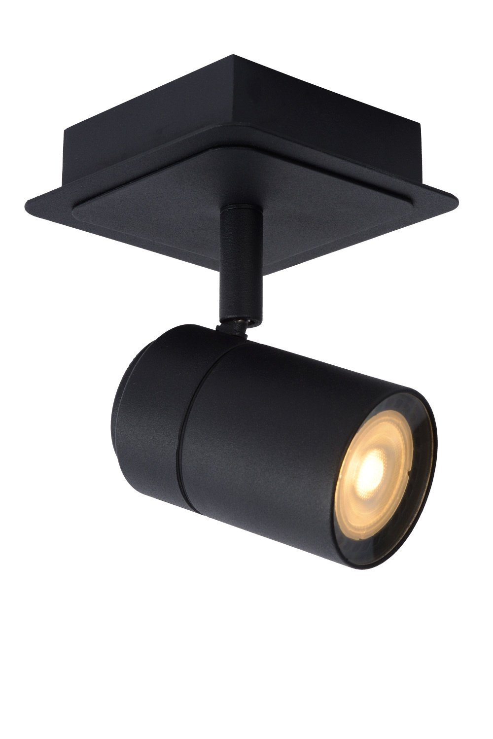 Lucide LENNERT - Plafondspot Badkamer - LED Dimb. - GU10 - 1x5W 3000K - IP44 - Zwart