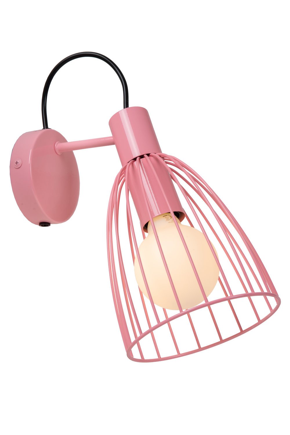 Roze wandlamp met dimbare LED.