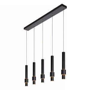 Lucide MARGARY - Hanglamp - LED Dimb. - 5x4,2W 2700K - Zwart