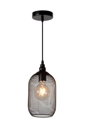 Lucide MESH - Hanglamp - Ø 15 cm - 1xE27 - Zwart