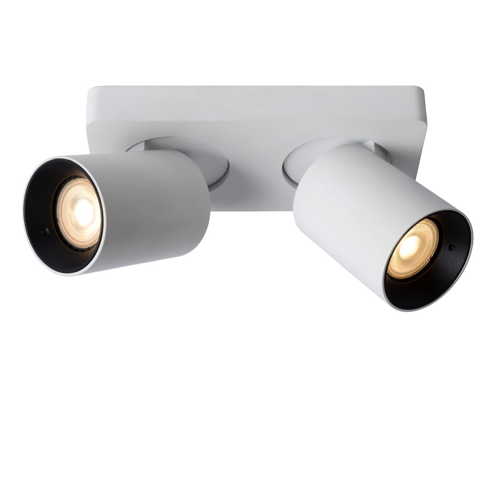 Lucide NIGEL - Plafondspot - LED Dim to warm - GU10 - 2x5W 2200K/3000K - Wit