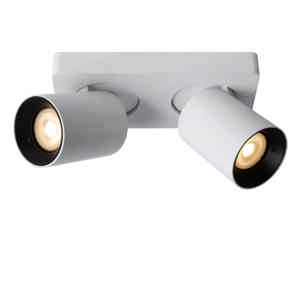 Lucide NIGEL - Plafondspot - LED Dim to warm - GU10 - 2x5W 2200K/3000K - Wit