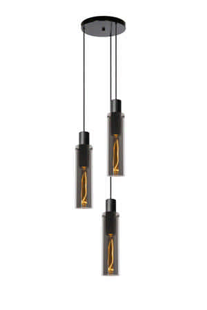 Lucide ORLANDO - Hanglamp - Ø 32 cm - 3xE27 - Fumé