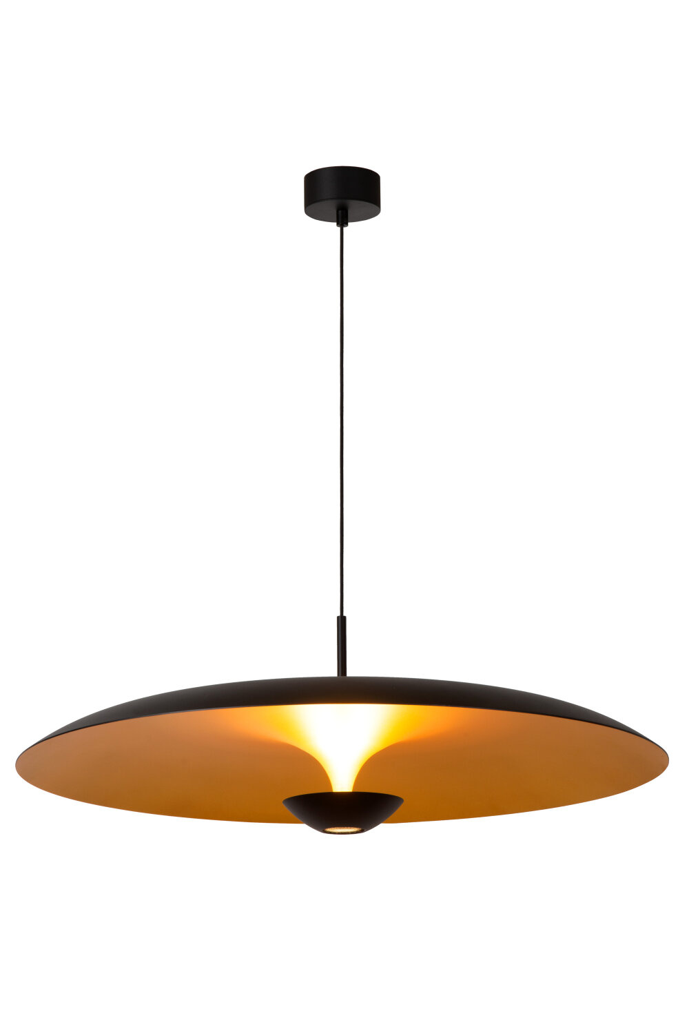 Lucide Premium KENNETH - Hanglamp - Ø 80 cm - LED Dimb. - 1x22W 2700K - Zwart