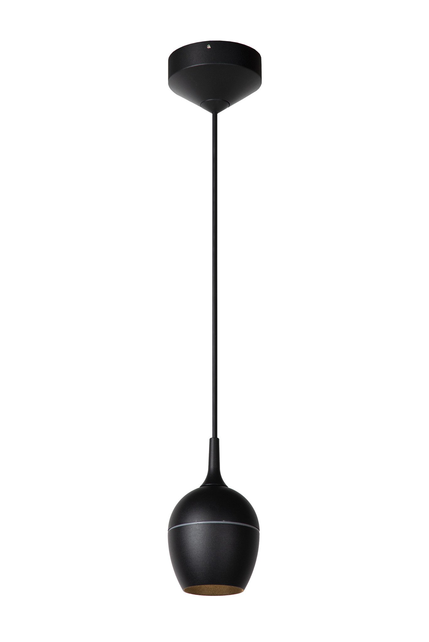 Lucide PRESTON - Hanglamp Badkamer - Ø 10 cm - 1xGU10 - IP44 - Zwart