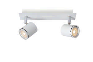 Lucide RILOU Plafondspot LED Dim to warm GU10 2x5W 3000K Wit: Spot LED Dim 2x5W 3000K