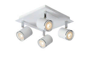 Lucide RILOU - Plafondspot - LED Dimb. - GU10 - 4x5W 3000K - Wit