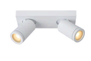 Lucide TAYLOR - Plafondspot Badkamer - LED Dim to warm - GU10 - 2x5W 2200K/3000K - IP44 - Wit