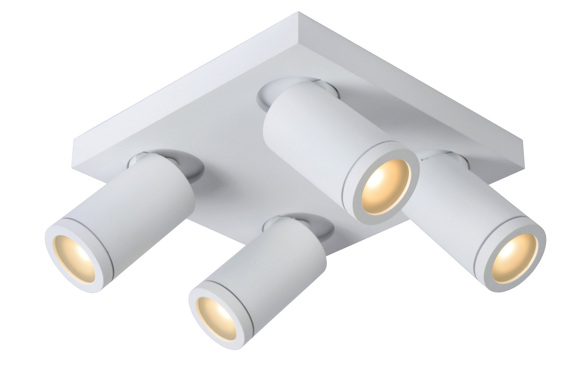 Lucide TAYLOR - Plafondspot Badkamer - LED Dim to warm - GU10 - 4x5W 2200K/3000K - IP44 - Wit