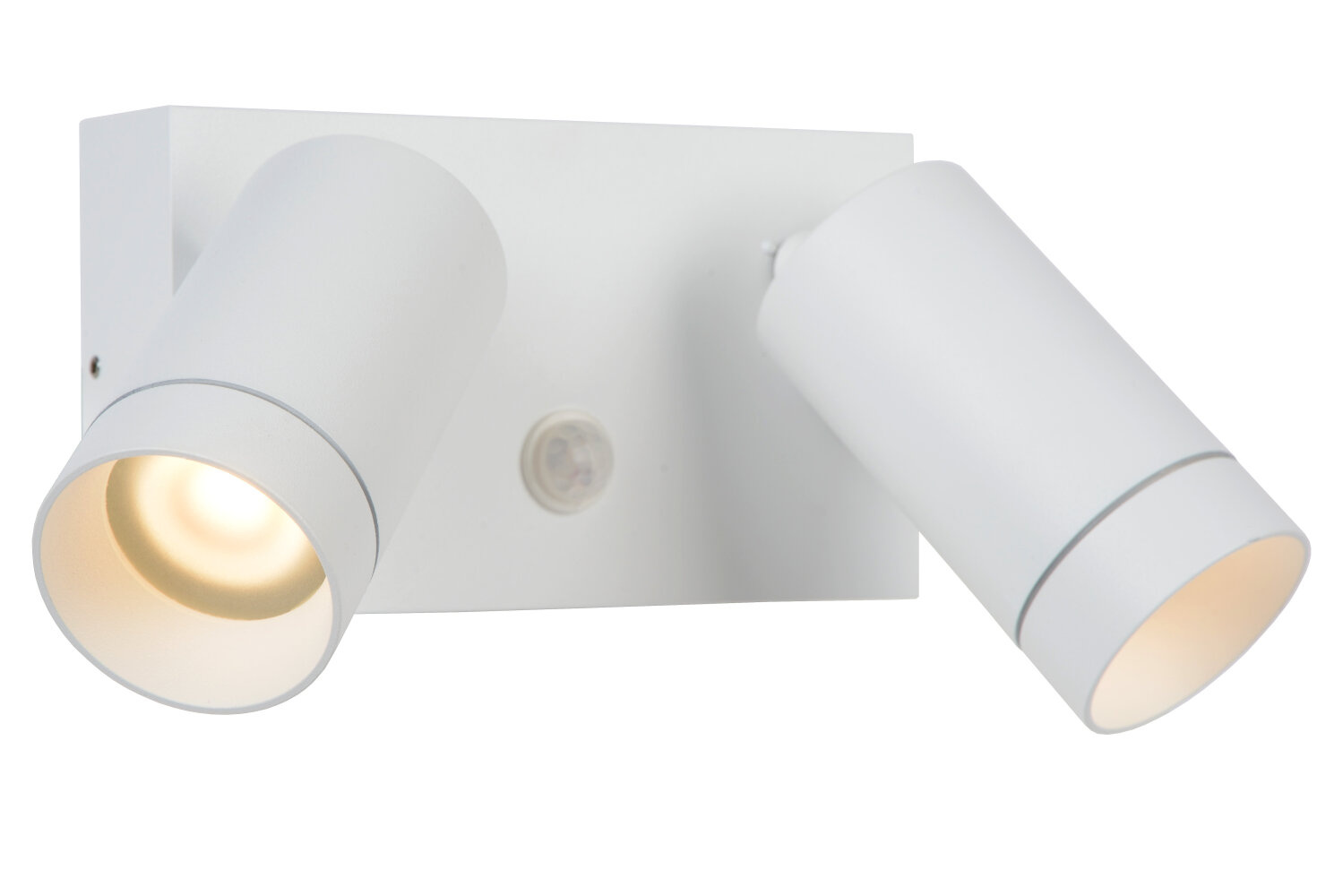 Lucide TAYLOR - Wandspot / Wandlamp Binnen/Buiten - 2xGU10 - IP54 - Bewegingssensor - Wit