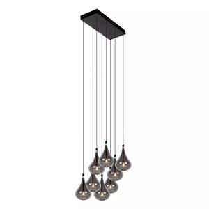 Lucide TEARS - Hanglamp - LED Dimb. - G4 - 8x1,5W 3000K - Zwart