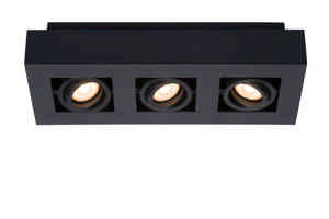 Lucide XIRAX - Plafondspot - LED Dim to warm - GU10 - 3x5W 2200K/3000K - Zwart