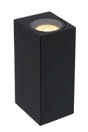 Lucide ZARO - Wandspot / Wandlamp Binnen/Buiten - 2xGU10 - IP44 - Zwart