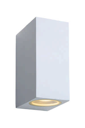 Lucide ZORA-LED - Wandspot / Wandlamp Binnen/Buiten - LED Dimb. - GU10 - 2x5W 3000K - IP44 - Wit