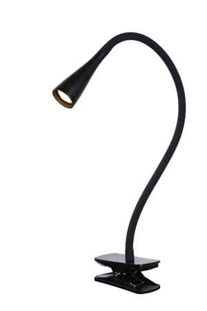 Lucide ZOZY - Klemlamp - LED Dimb. - 1x4W 3000K - 3 StepDim - Zwart