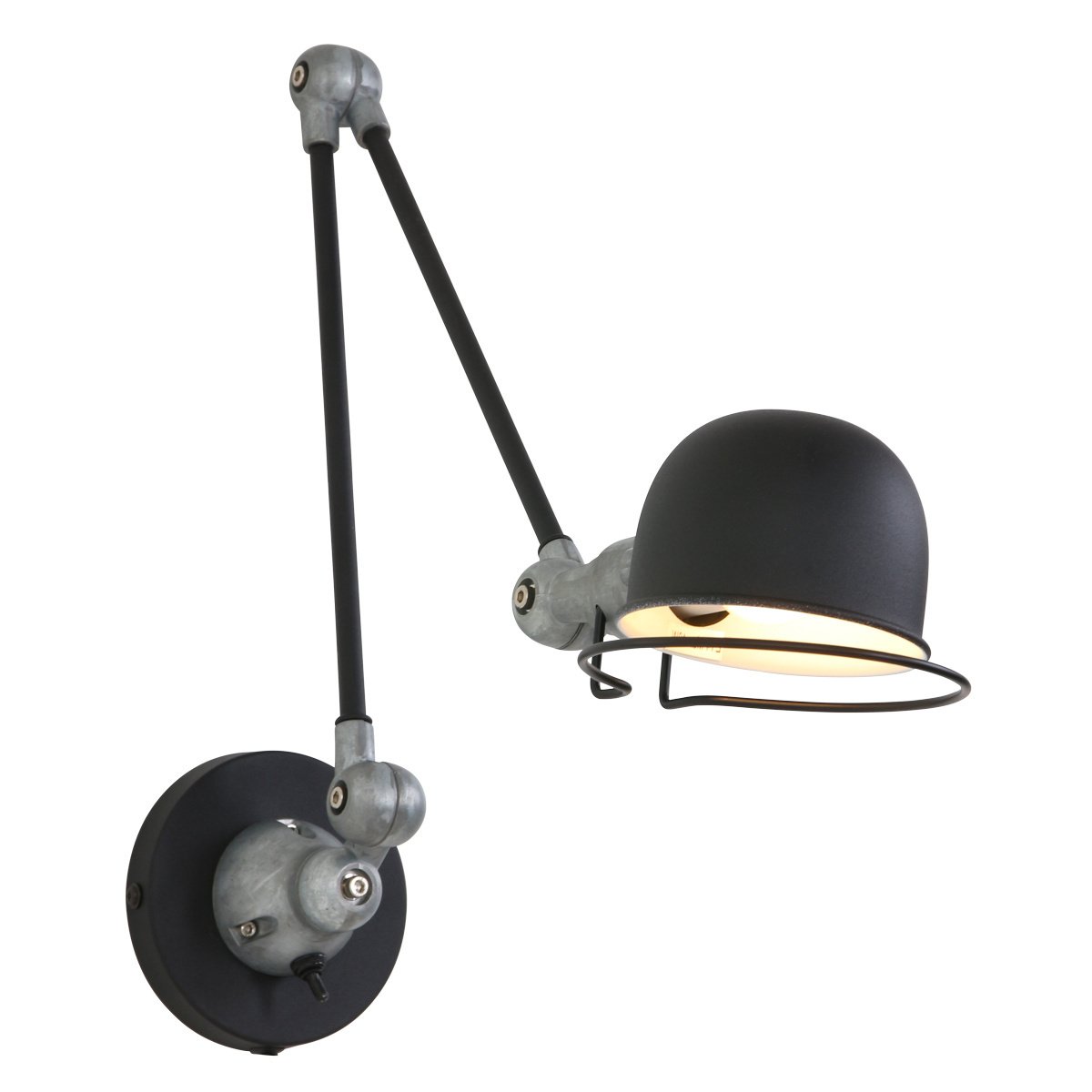 Mexlite Wandlamp mexlite davin 7656zw zwart