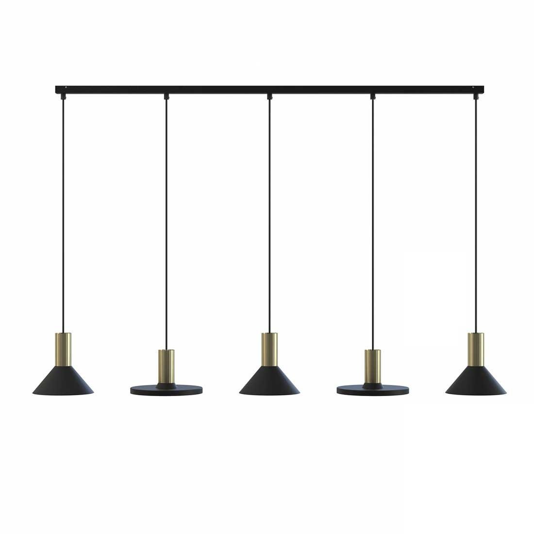 Nowodvorski Hanglamp Hermanos 5 lichts L 132 cm zwart - goud