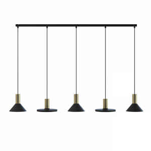 Nowodvorski Hanglamp Hermanos 5 lichts L 132 cm zwart - goud