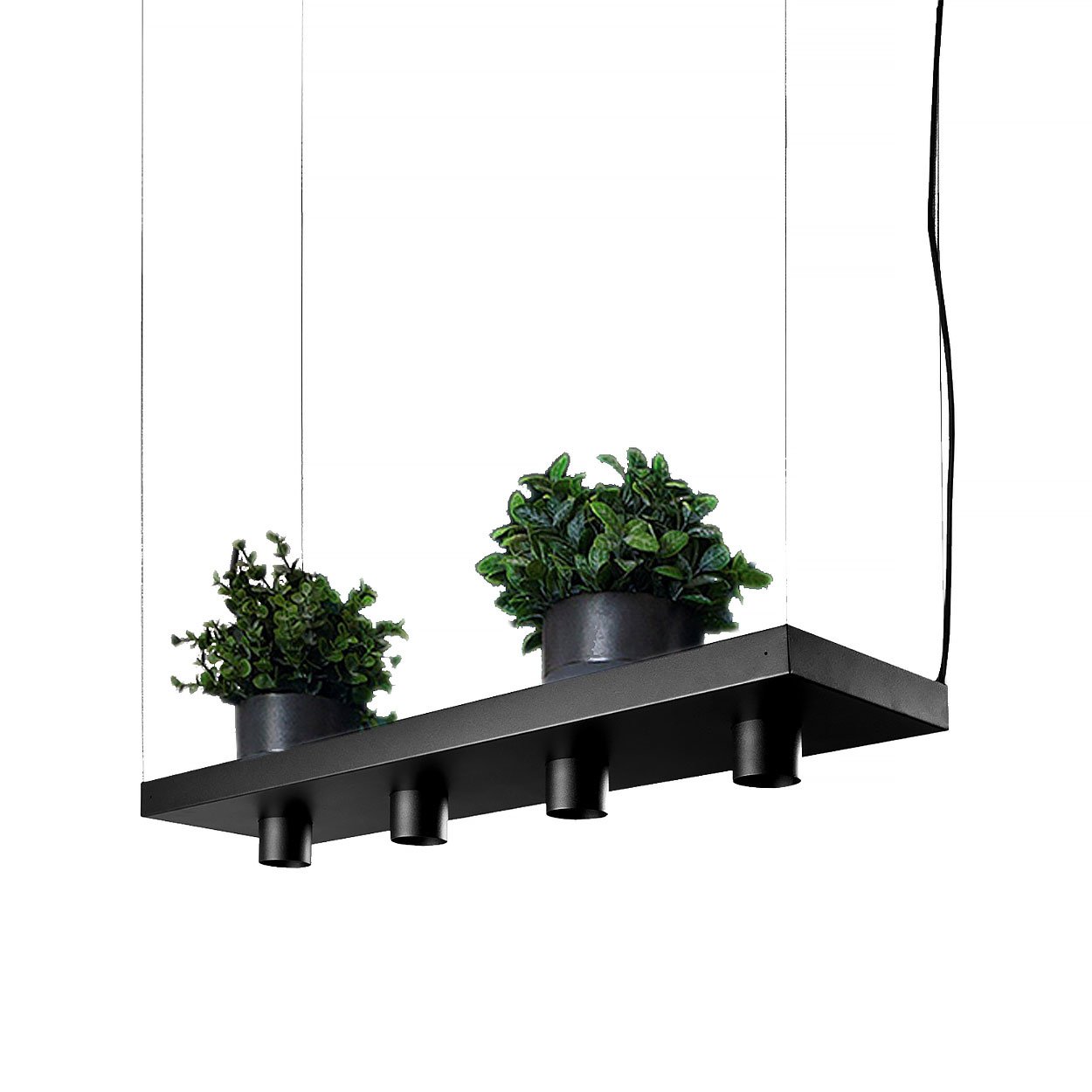 Nowodvorski Hanglamp Plant 4 lichts L 80 cm B 24 cm zwart