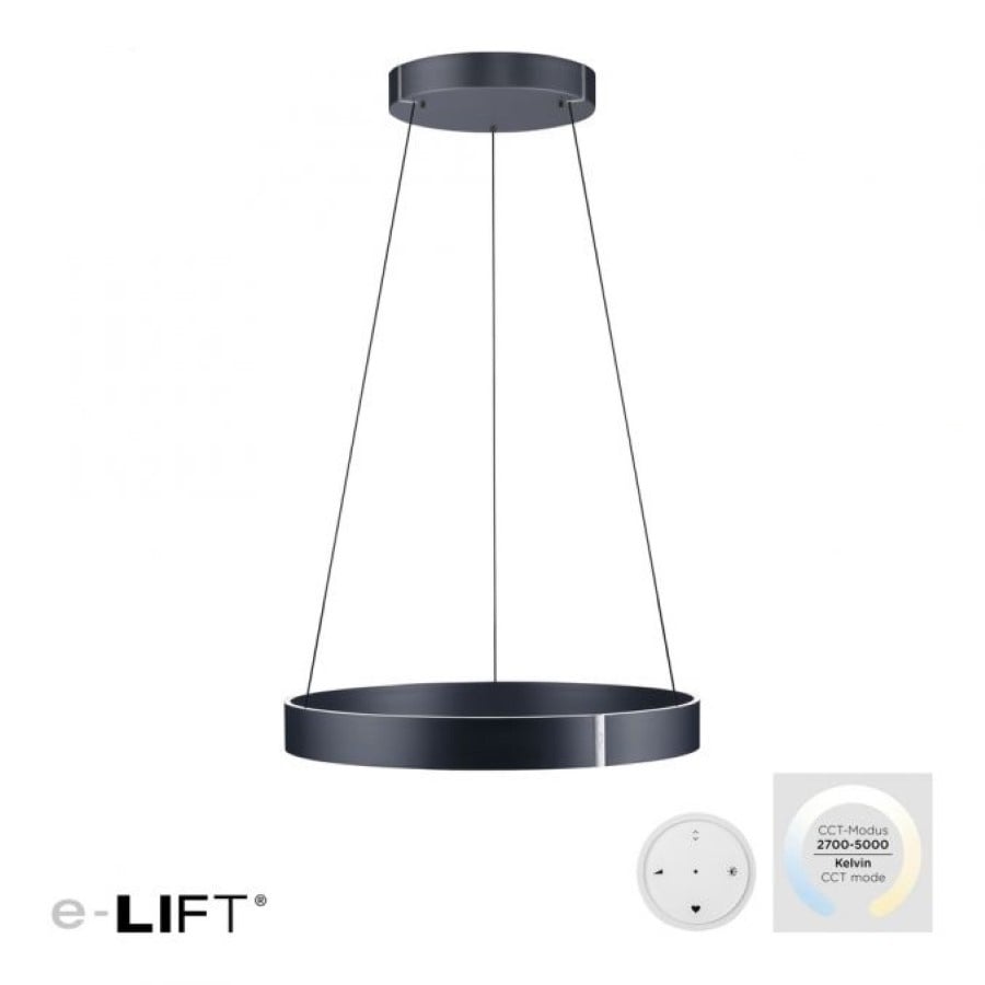 Neuhaus PURE Hanglamp E-Clipse e-Lift Ø 70 cm donker grijs