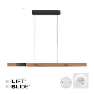 Neuhaus PURE Hanglamp e-Lift + e-Slide L 120-200 cm zwart hout