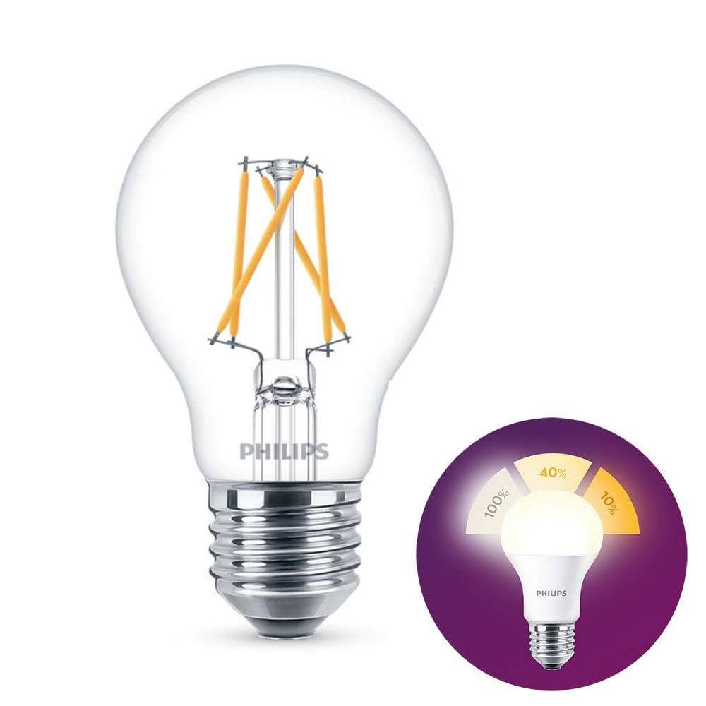 Philips LED E27 lamp 7,5 Watt Philips SceneSwitch filament DIM