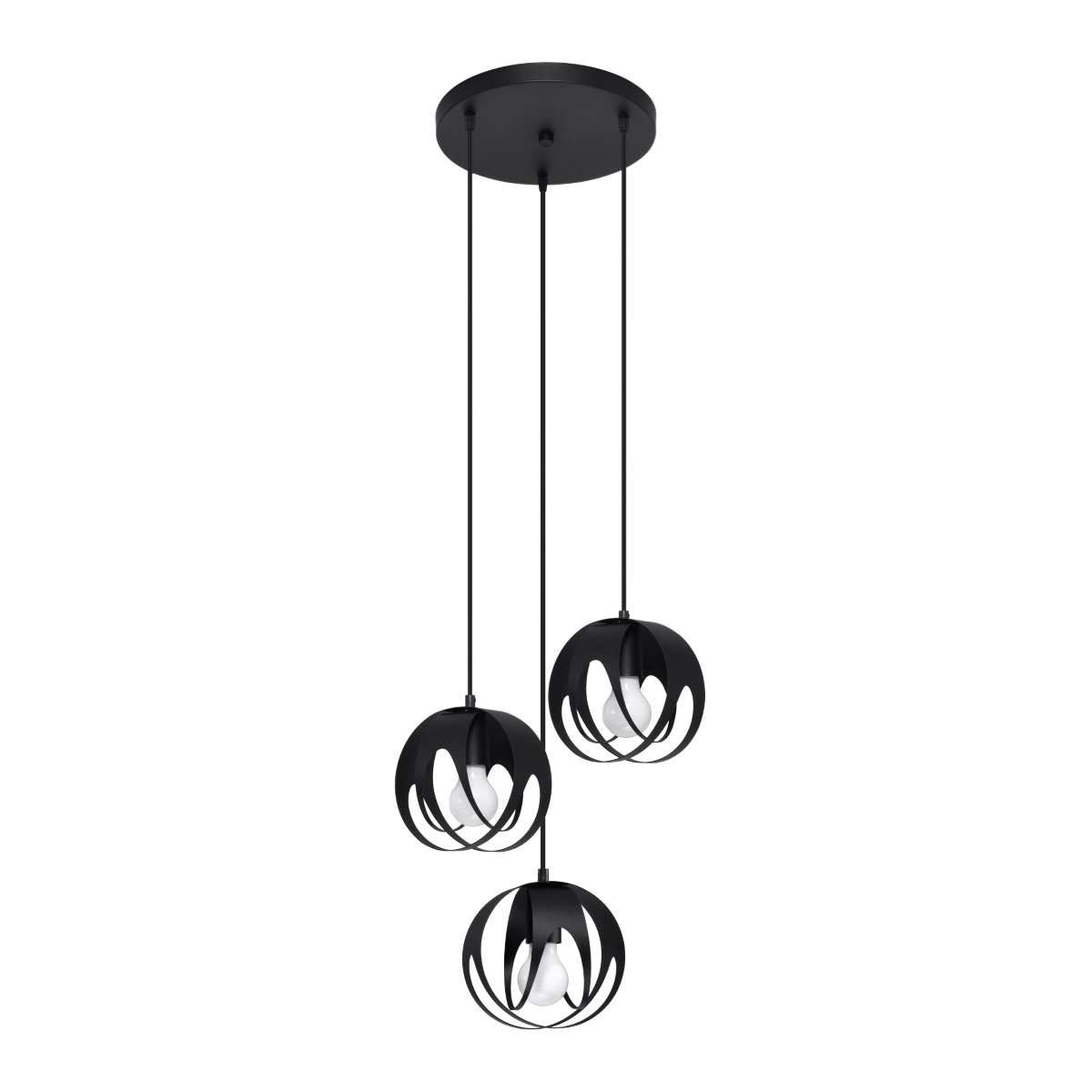 Sollux Hanglamp Tulos 3 lichts Ø 30 cm zwart