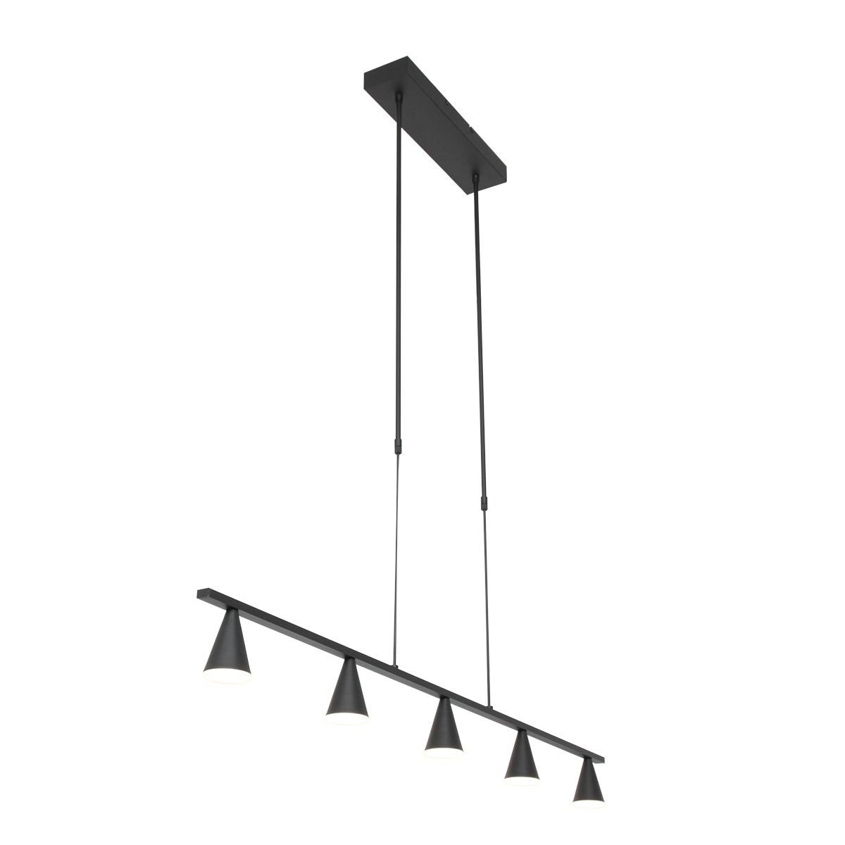 Steinhauer Hanglamp Vortex 5 lichts L 120 cm zwart