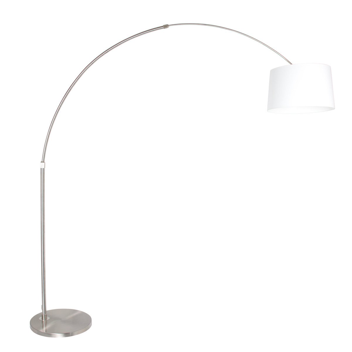 Steinhauer Vloerlamp booglamp Sparkled light 9674 staal witte kap