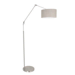 Steinhauer Vloerlamp prestige chic 8101st staal kap grijs linnen