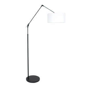 Steinhauer Vloerlamp prestige chic 8112zw zwart kap chintz wit