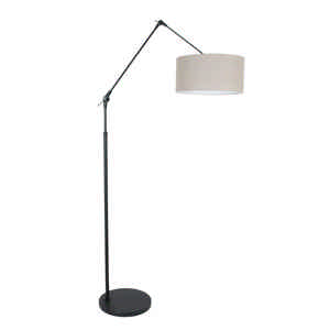 Steinhauer Vloerlamp prestige chic 8113zw zwart kap grijs linnen