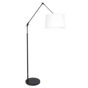 Steinhauer Vloerlamp prestige chic 8183zw zwart kap effen wit