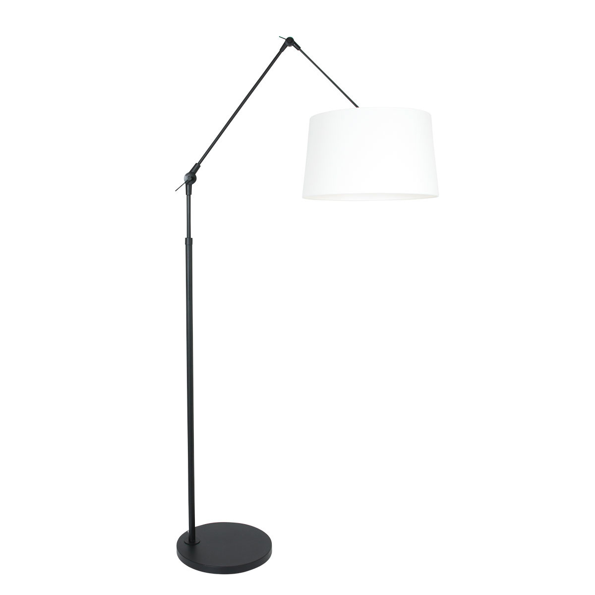 Steinhauer Vloerlamp prestige chic 8184 zwart kap linnen wit