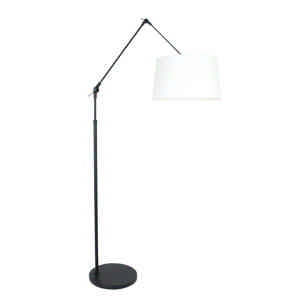 Steinhauer Vloerlamp prestige chic 8184 zwart kap linnen wit