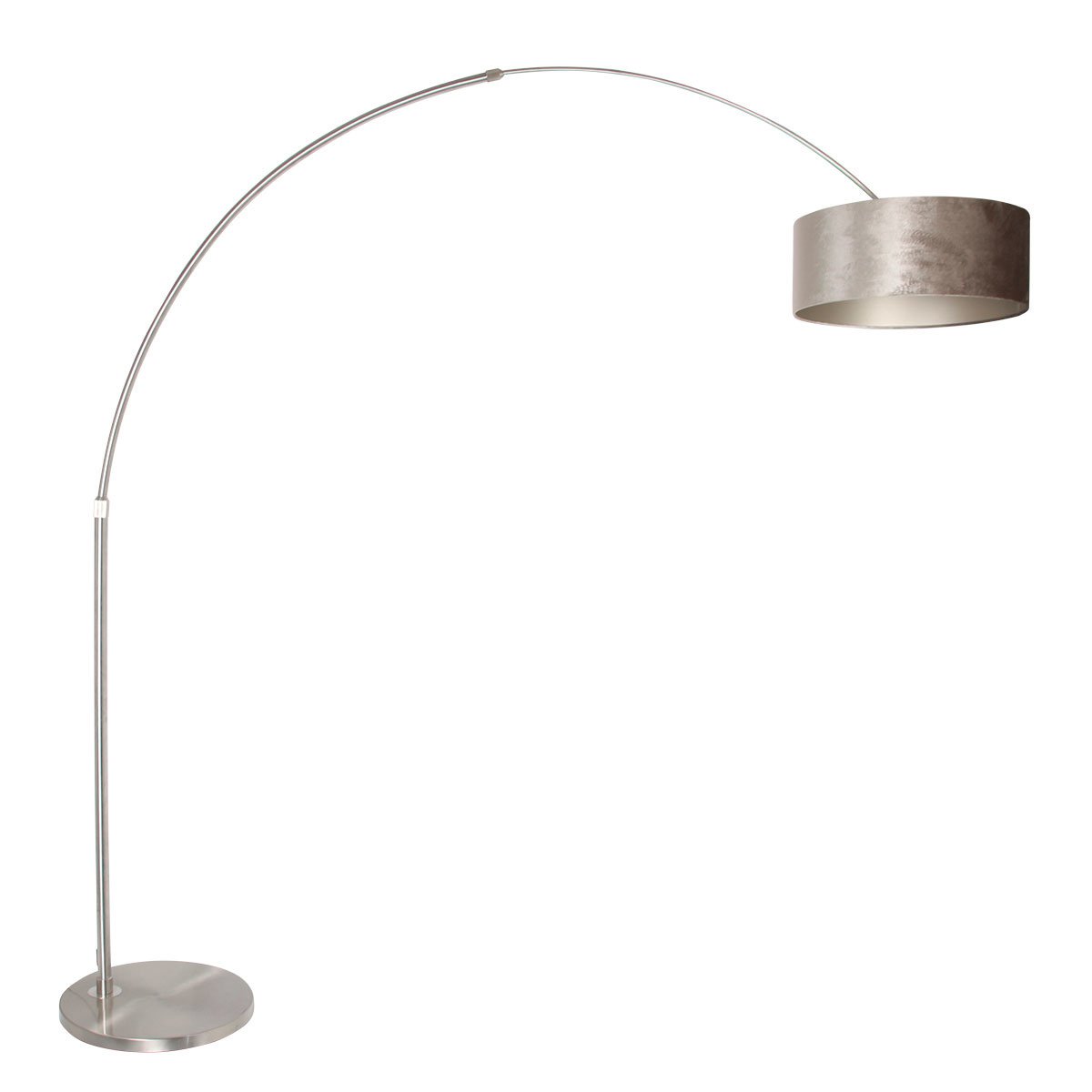 Steinhauer Vloerlamp Sparkled light 8125 staal kap zilveren velours