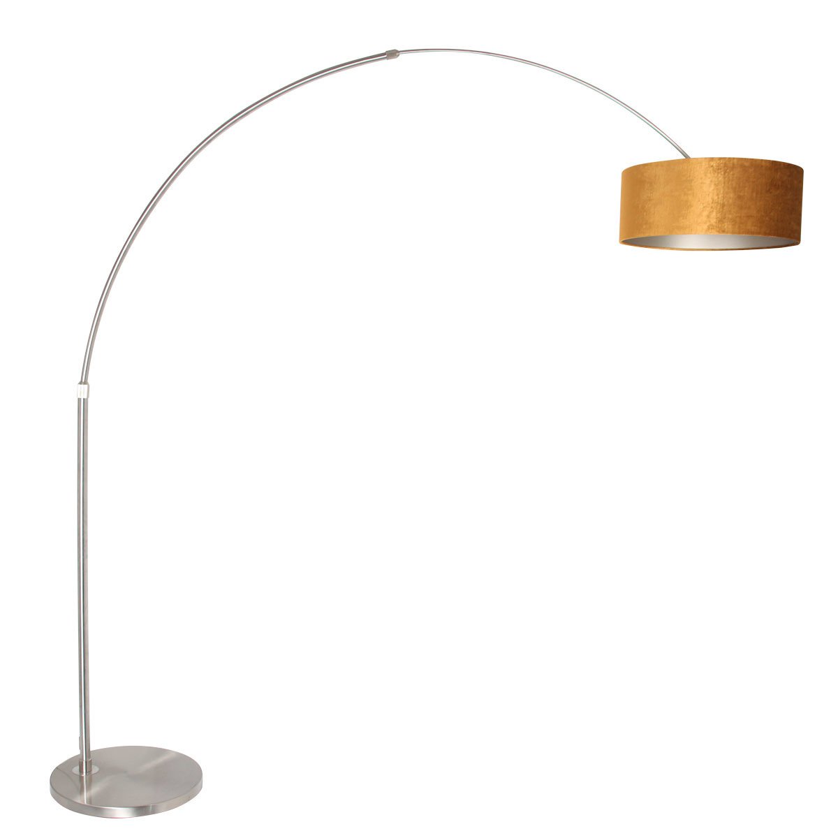 Steinhauer Vloerlamp Sparkled light 8126 staal kap gouden velours