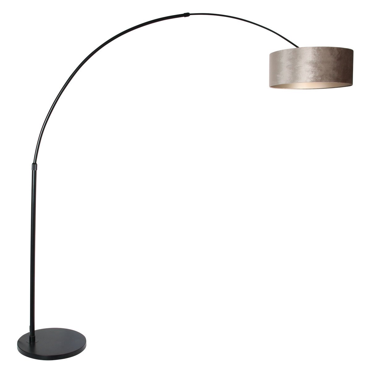 Steinhauer Vloerlamp Sparkled light 8128 zwart kap zilveren velours