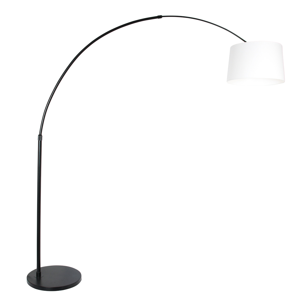 Steinhauer Vloerlamp Sparkled light 9828 zwart kap effen wit