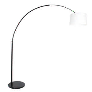 Steinhauer Vloerlamp Sparkled light 9828 zwart kap effen wit