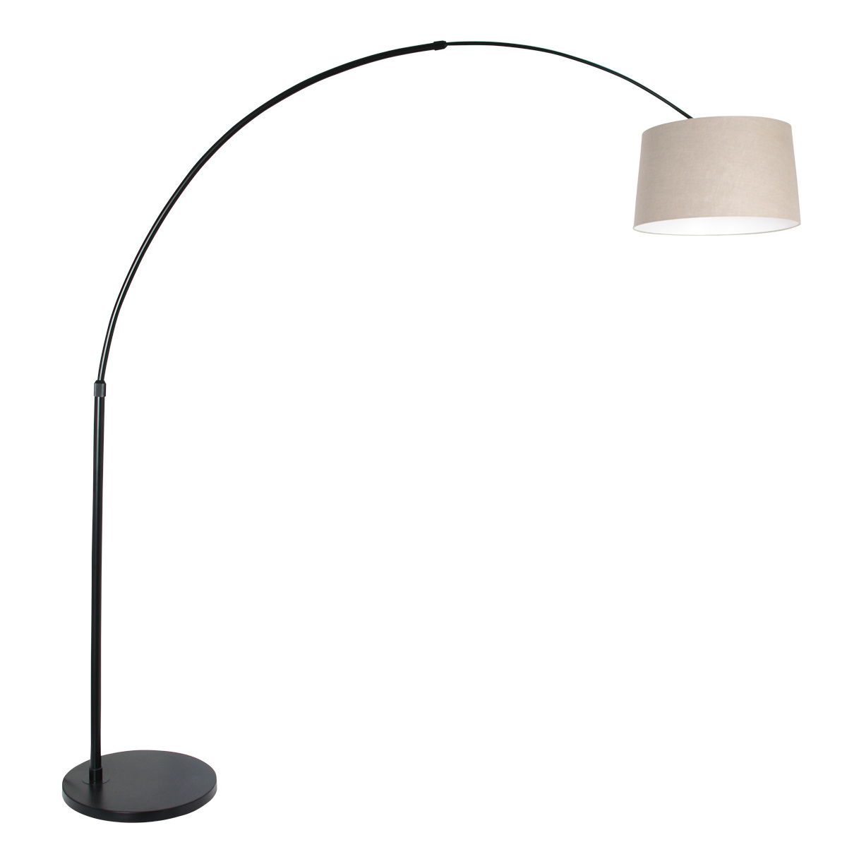 Steinhauer Vloerlamp Sparkled light 9830 zwart kap grof linnen grijs