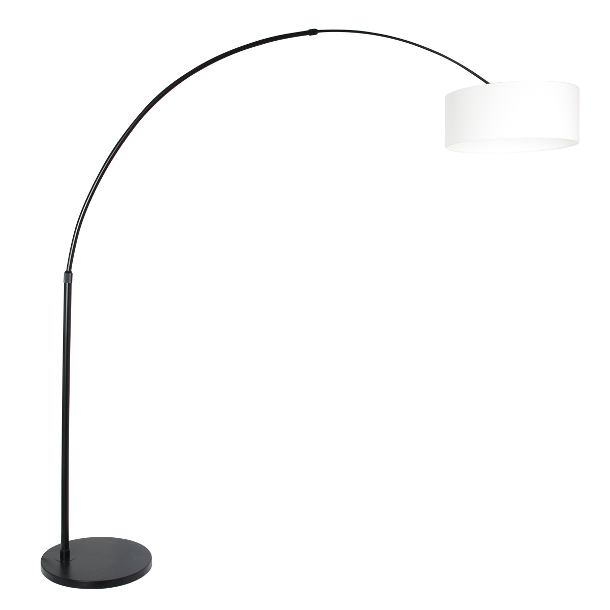 Steinhauer Vloerlamp Sparkled light 9899 zwart kap wit linnen