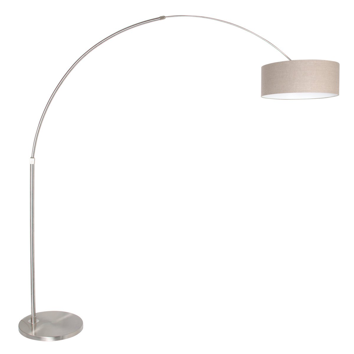 Steinhauer Vloerlamp Sparkled light 9904 staal kap grijs linnen